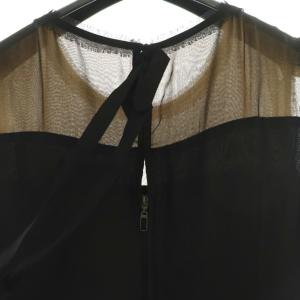 FOXEY BOUTIQUE シルクオーガンジーノースリーブワンピース 膝丈 40 ブラック 27335 /HK OS