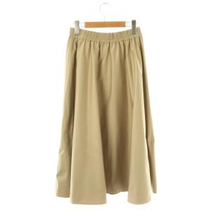 Aveniretoile ウエストゴムフレアスカート 36 ベージュ /CX OS
