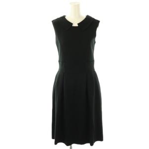 襟付き ニットワンピース 38 ブラック 25728