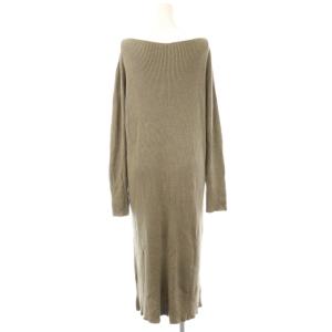Deuxieme Classe DELIE KNITワンピース ニット ロング カーキ /HK OS