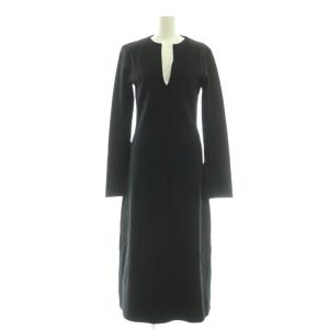 長袖ワンピース キーネック ストレッチ S 黒 /CX OS