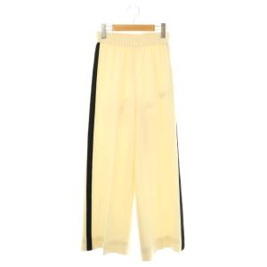 23AW ウールワイドラインパンツ イージー F アイボリー 黒 ブラック /AT OS