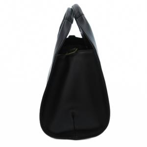 SYBILLA ハンドバッグ レザー ロゴ型押し 黒 ブラック /JS