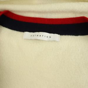 ESTNATION ロングカーディガン ニット 長袖 Vネック ダブルボタン アイボリー /MY OS