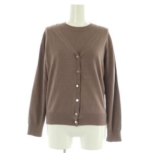 シンプルアンサンブル ニット カーディガン カットソー 長袖 2 モカ /MY OS