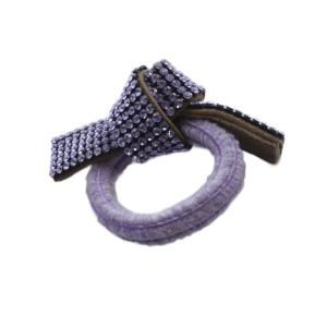 acca ラインストーン リボン ヘアゴム 紫 パープル /SR9