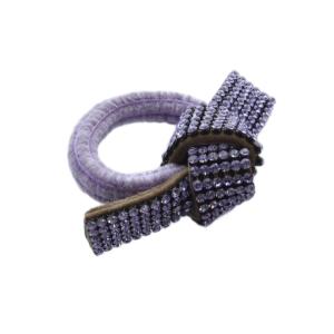 acca ラインストーン リボン ヘアゴム 紫 パープル /SR9