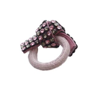 acca ラインストーン リボン ヘアゴム ピンク /SR13