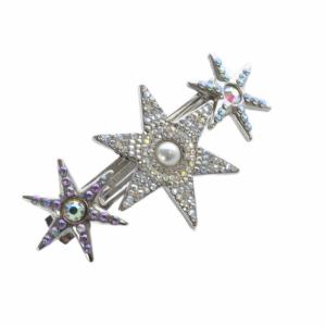 acca ラインストーン バレッタ シルバー色 /SR3