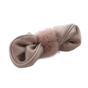 acca ファー リボン バレッタ ピンク /SR20