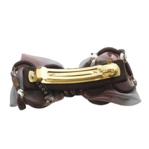 acca リボン バレッタ ピンク 茶色 ブラウン /SR21