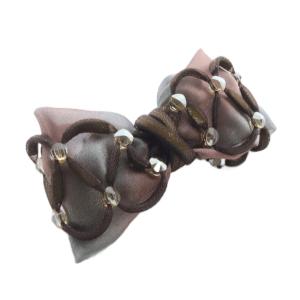 acca リボン バレッタ ピンク 茶色 ブラウン /SR21