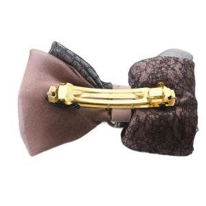 acca リボン バレッタ ピンク 黒 ブラック /SR26