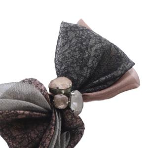 acca リボン バレッタ ピンク 黒 ブラック /SR26