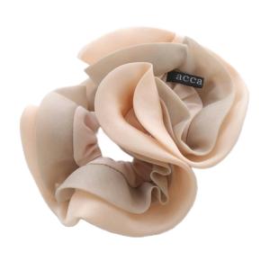 acca リボン シュシュ ヘアゴム ピンクベージュ /SR31