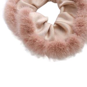 acca ファー シュシュ ヘアゴム ピンクベージュ /SR35