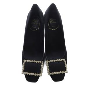 ROGER VIVIER スタークリスターバックル サテンパンプス 36.5 ブラック