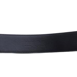 miumiu レザー スクエアバックルベルト 30/75 ブラック 5CC536