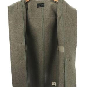 MACPHEE ウールメルトン ロングダッフルコート フード 34 グレー /ES OS