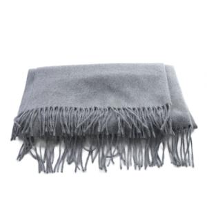 Johnstons of Elgin ジョンストンズ オブ エルガン カシミヤ フリンジ ストール マフラー グレー /SR8