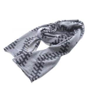 カシミヤ 総柄 ドクロ ラインストーン マフラー ストール グレー /SR