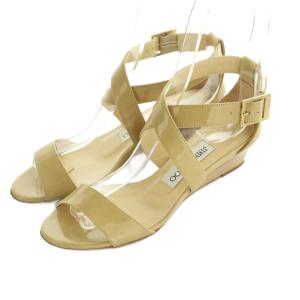 サンダル ストラップ エナメル 34.5 21.5cm ベージュ /MI OS