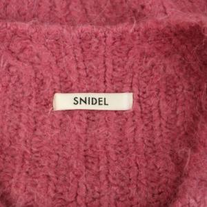 SNIDEL 23AW ルーズオフショルクロップドプルオーバー ニット セーター 長袖 ボリュームスリーブ ONE ローズ