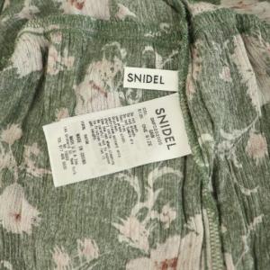 SNIDEL 20SS レーヨンロングプリントワンピース 半袖 シャーリング インナー付 ONE グリーン /MY OS