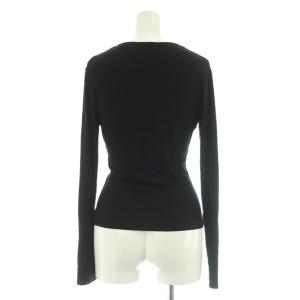 VERSACE JEANS COUTURE ストレッチ カットソー 長袖 ギャザー S ブラック /MY OS