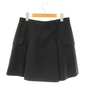 CELINE 近年モデル クラシック ウール スカート ボックスプリーツ 38 ブラック 2J536523K