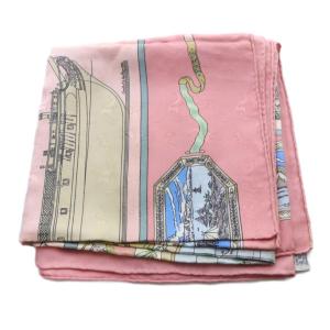 HERMES LE GEOGRAPHE 地理学者 カレ90 スカーフ 総柄 シルク ピンク /SR OH