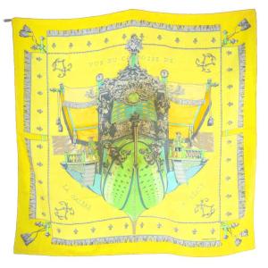 VUE DU CAROSSE DE クイーンの戴冠式 スカーフ 黄色 イエロー カレ90 /SR OH