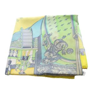 HERMES VUE DU CAROSSE DE クイーンの戴冠式 スカーフ 黄色 イエロー カレ90 /SR OH