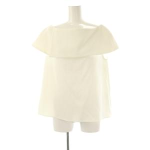 24SS コンパクトストレッチケープブラウス フレンチスリーブ プルオーバー 白 24051240514020