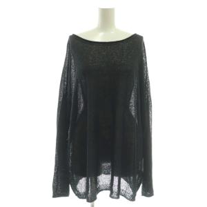 ウォッシャブルニュアンス ワイドプルオーバー ニット 長袖 ブラック /HK OS SH