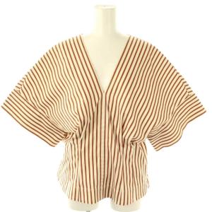 コットンナイロンストライププルオーバー カットソー 38 アイボリー ブラウン /DO OS SH