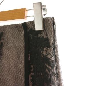 JUSGLITTY 23AW ミモザ刺繍マーメイドスカート ロング 1 ブラック /HK OS SH