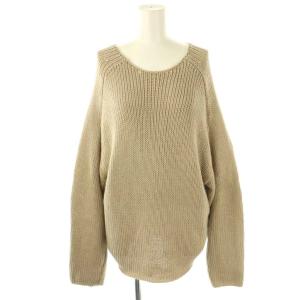 24SS COTTON TAPE YARN プルオーバー ニット セーター 長袖 コットン ベージュ /NR