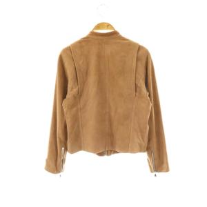 EMMETI スエード ライダースジャケット 38 ブラウンベージュ