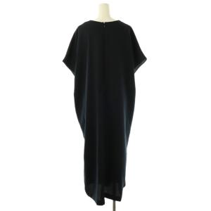 iCB 24SS FluidBackSatin レイヤードデザインワンピース マキシ ロング フレンチスリーブ