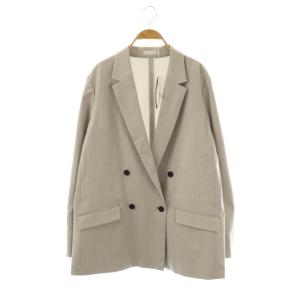 25SS LooseWeave ダブルブレストジャケット テーラード 薄手 48 ライトグレー /CX