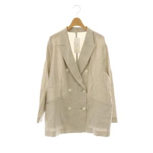25SS リネンレーヨンストレッチ ダブル ジャケット テーラード 50 グレージュ /DF OS