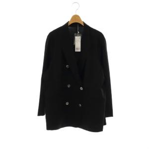 25SS リネンレーヨンストレッチ ダブル ジャケット テーラード 50 ブラック /DF OS