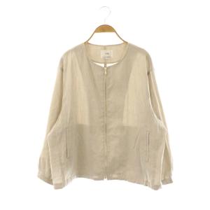 25SS リネンレーヨンストレッチ ブルゾン ジャケット 大きいサイズ 46 ベージュ /CX OS