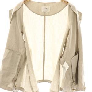 23区 25SS リネンレーヨンストレッチ ブルゾン ジャケット 大きいサイズ 46 ベージュ /CX OS