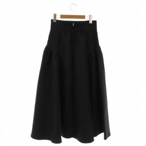 furfur マトラッセフレアスカート ロング F ブラック /DF OS