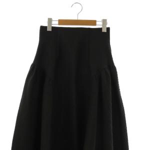 furfur マトラッセフレアスカート ロング F ブラック /DF OS