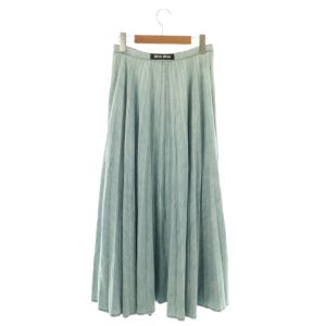 miumiu GWD252 バックロゴ デニムプリーツ 38 ライトブルー