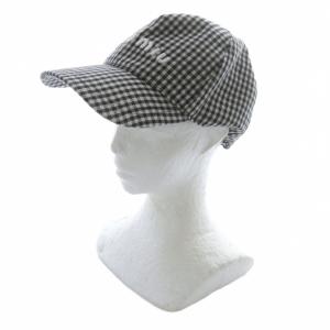 miumiu ロゴ ウール ベースボールキャップ M ブラック 5HC179