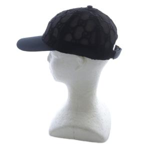 GUCCI GGエンブロイダリー メッシュキャップ M ブラック ネイビー 579155